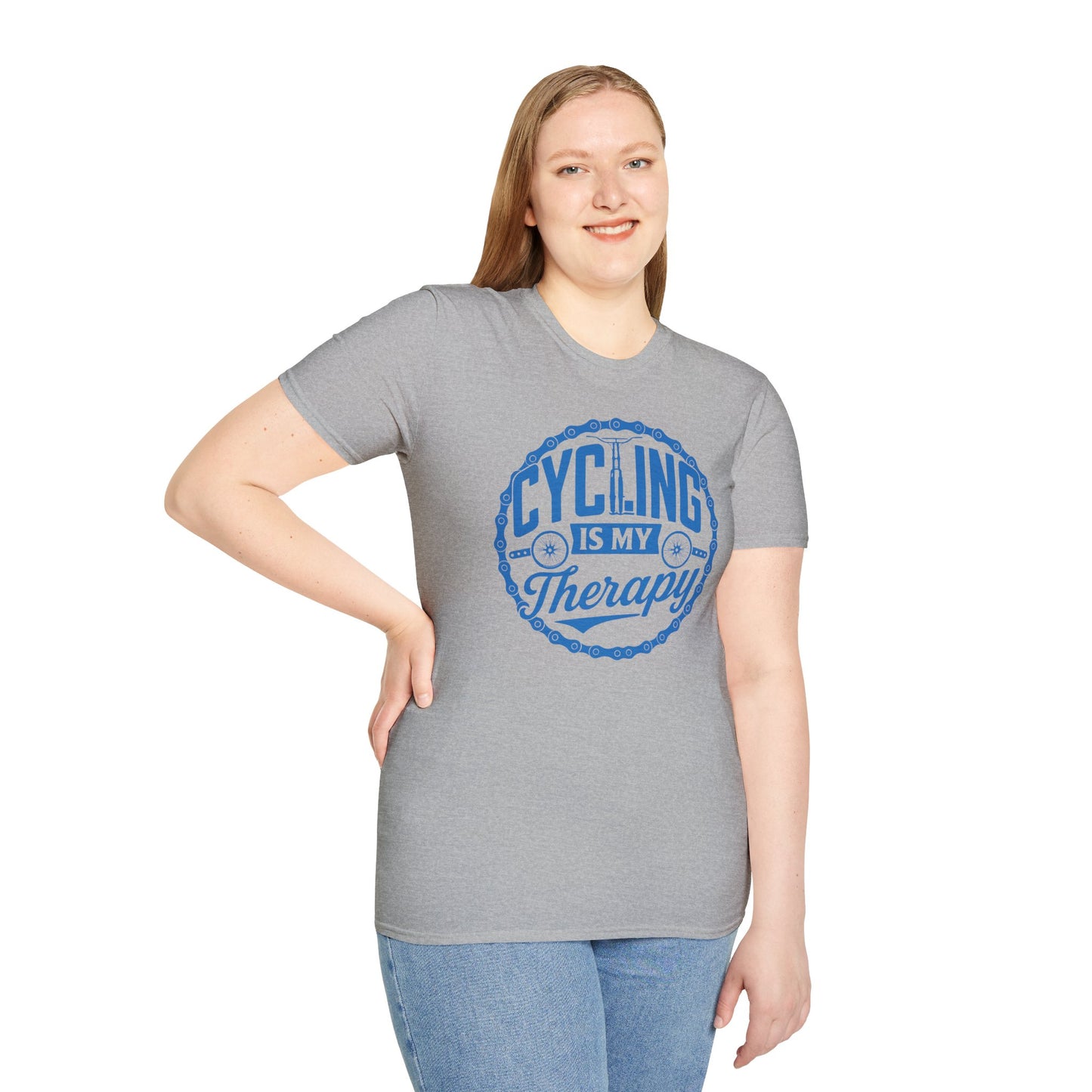 Cycling Is My Therapy Blu T-Shirt