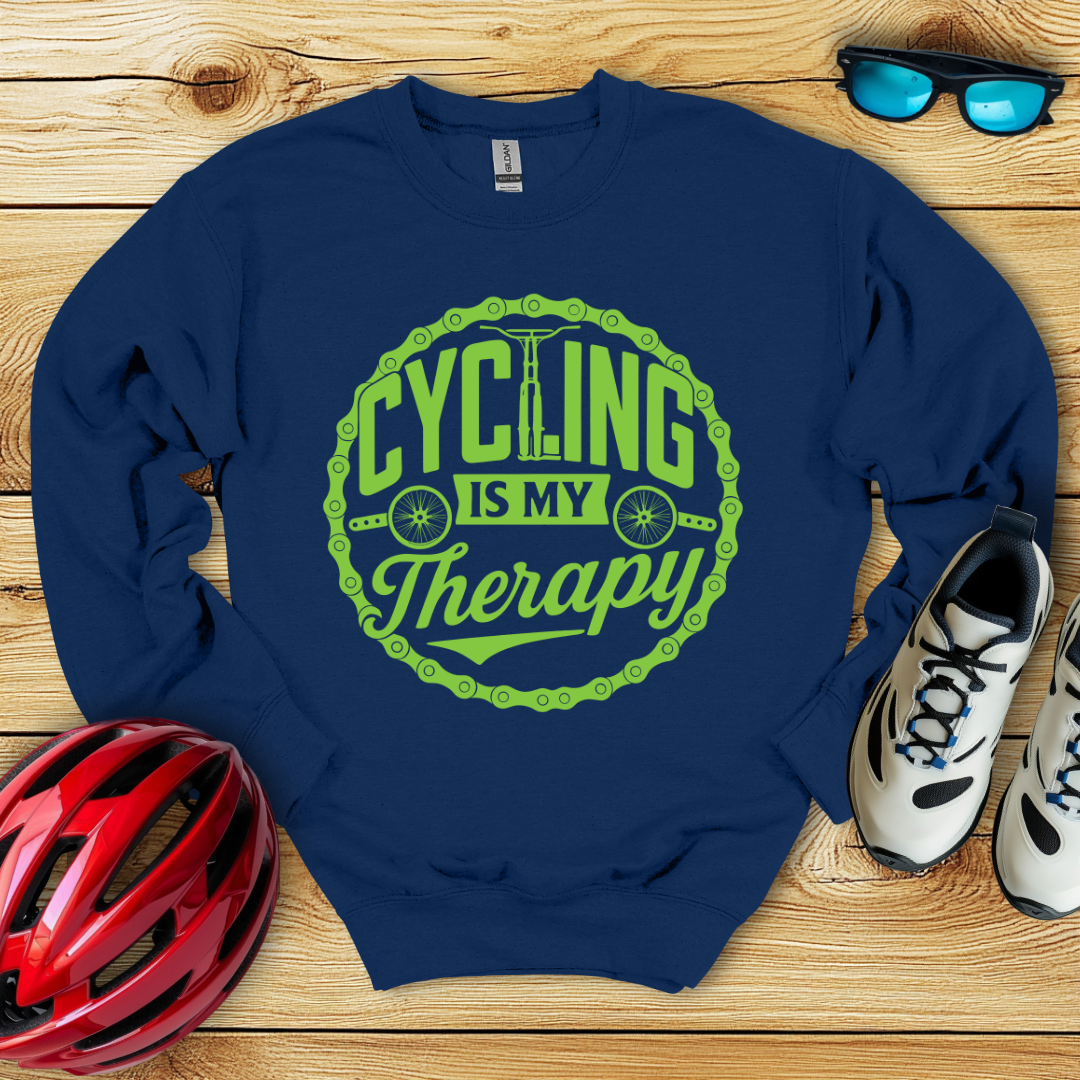 Cycling Is My Therapy Verde Sweatshirt
