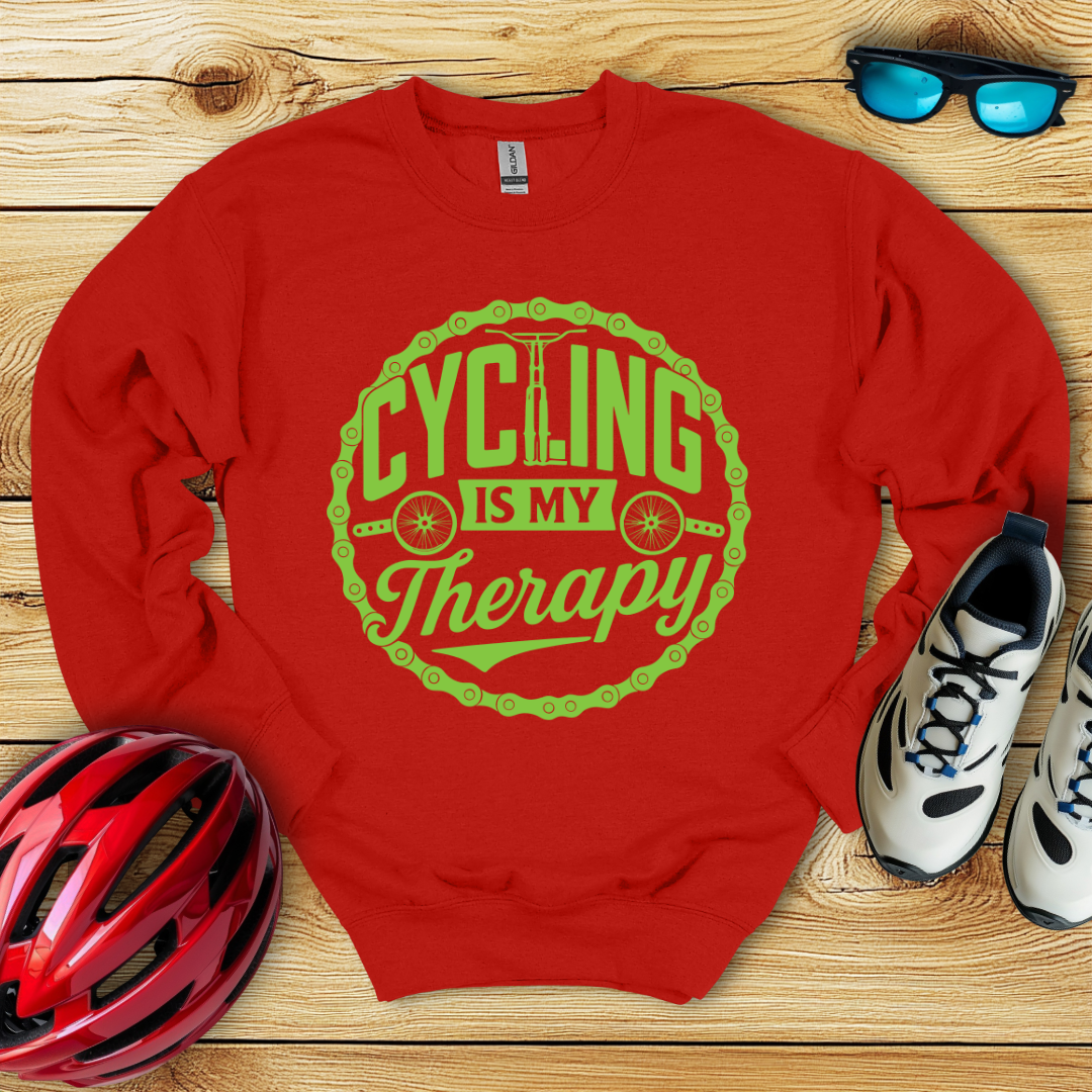 Cycling Is My Therapy Verde Sweatshirt