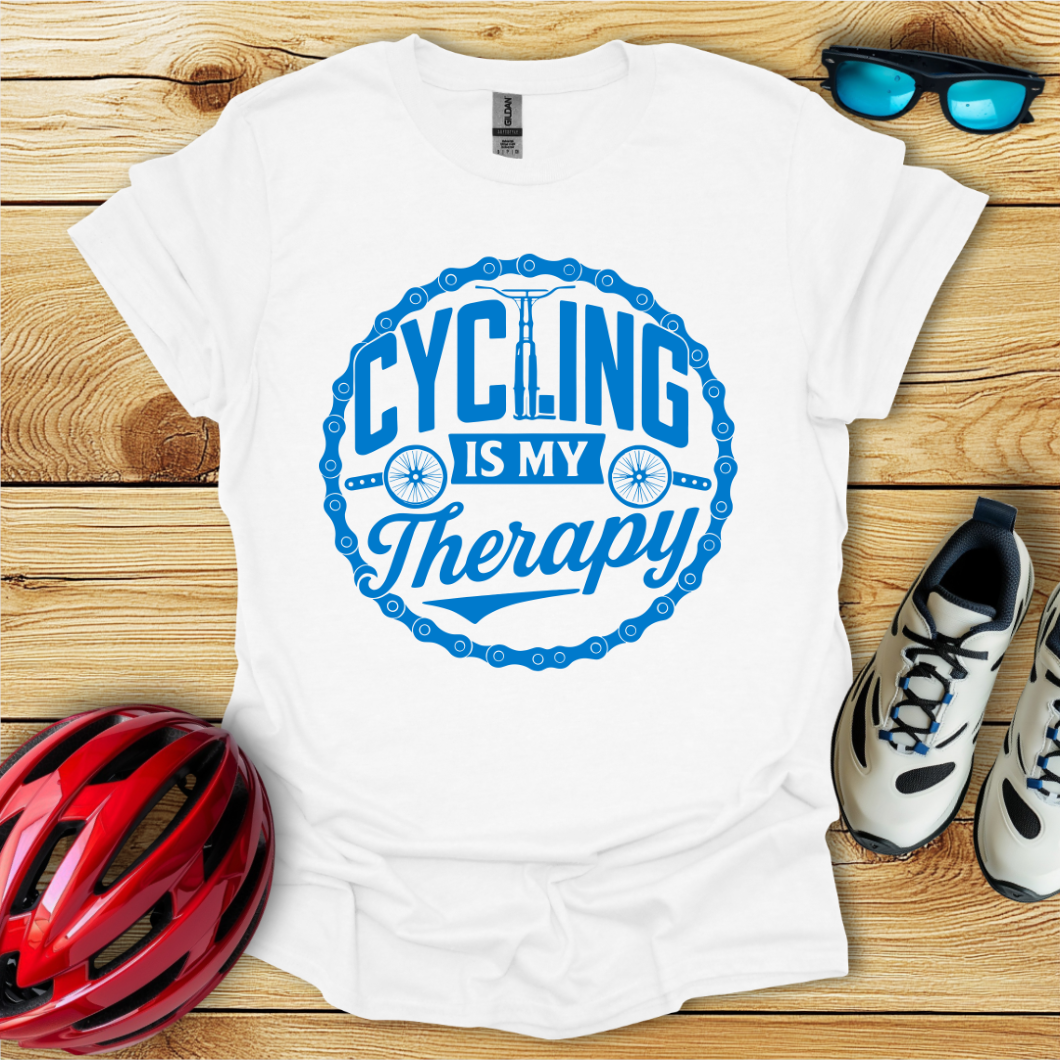 Cycling Is My Therapy Blu T-Shirt