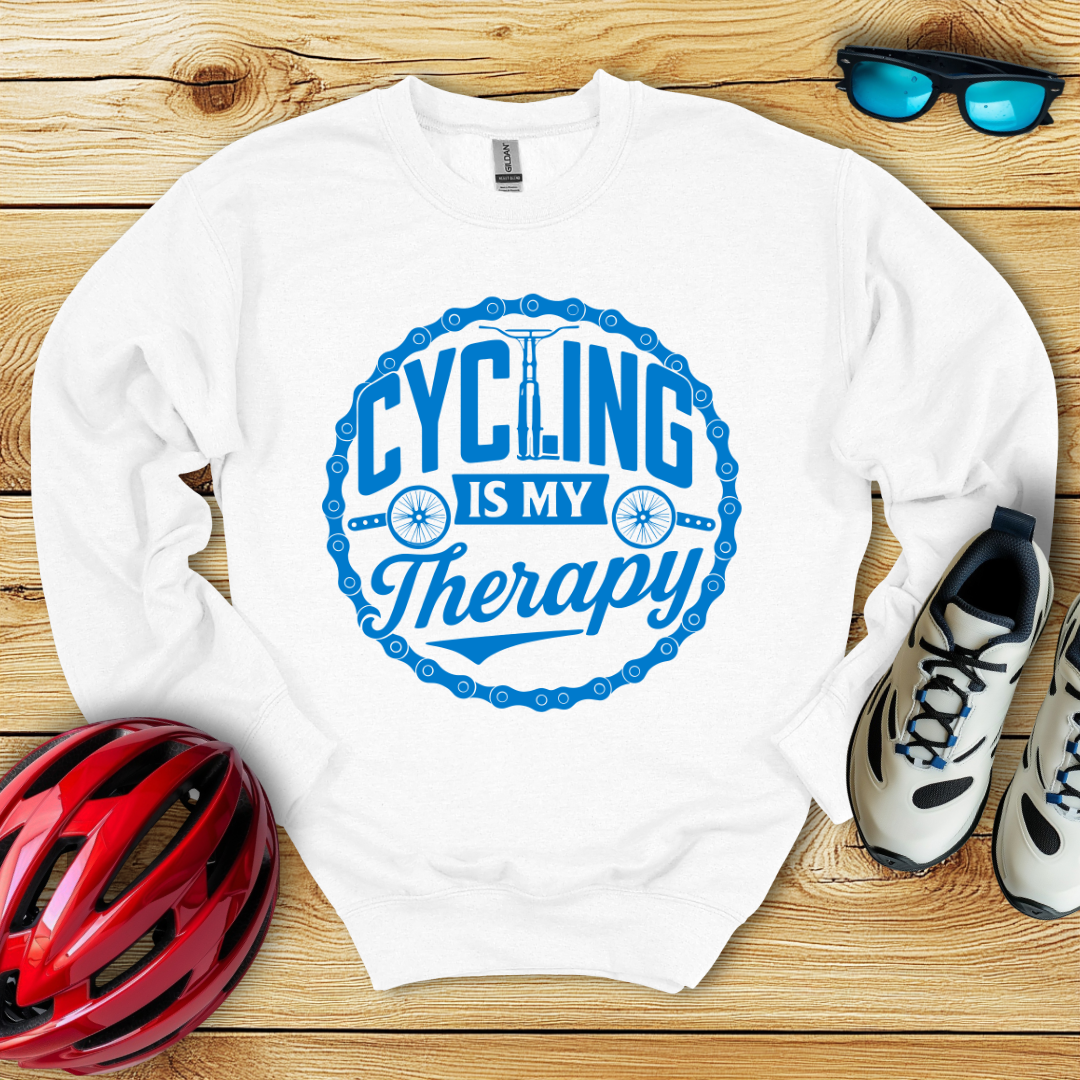 Cycling Is My Therapy Blu Sweatshirt