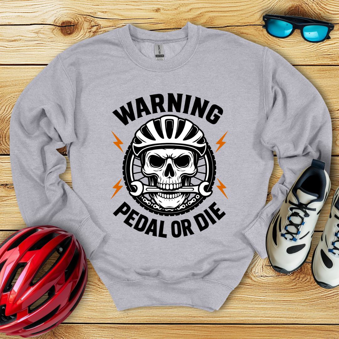Warning Pedal Or Die Felpa