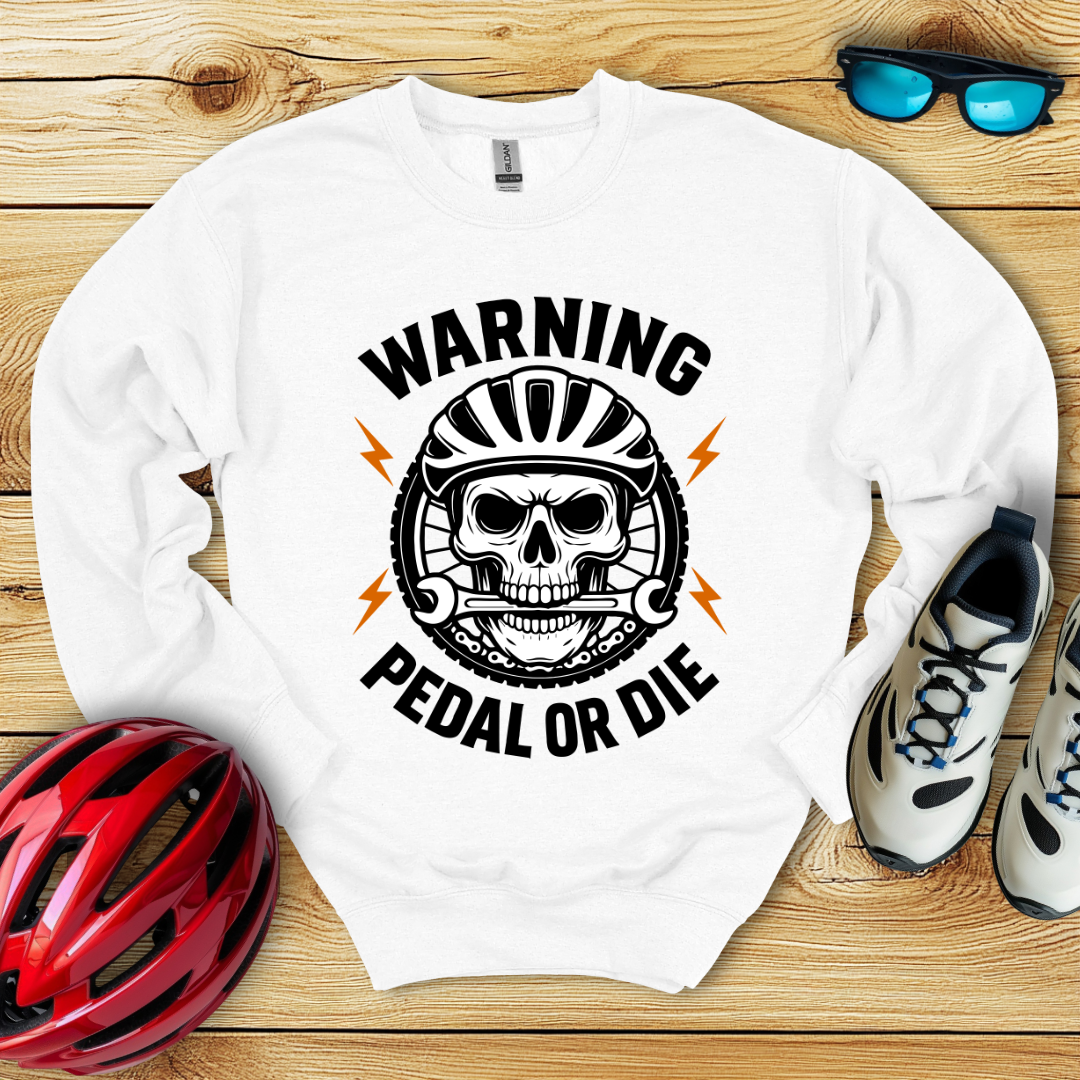 Warning Pedal Or Die Felpa