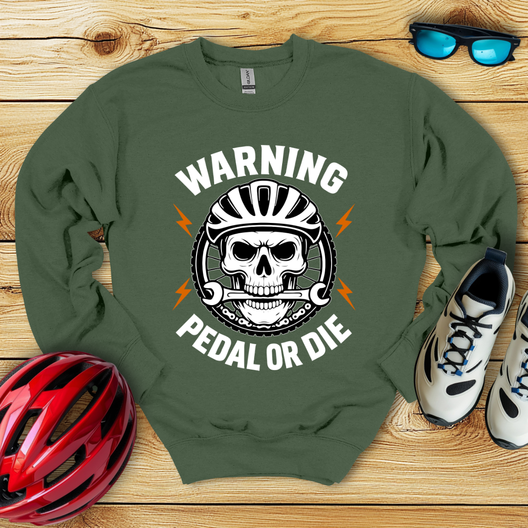 Warning Pedal Or Die Felpa