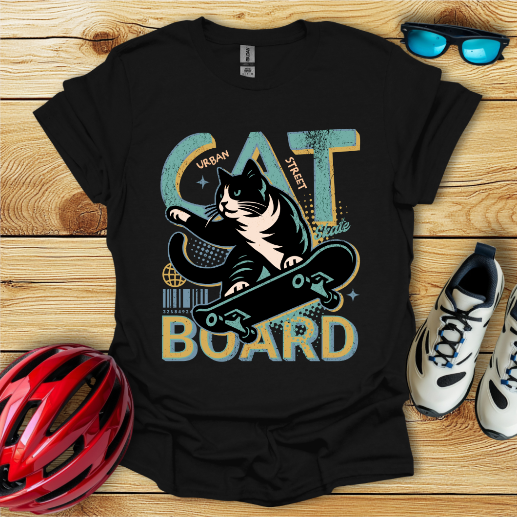 Cat Board Verde Acqua T-Shirt