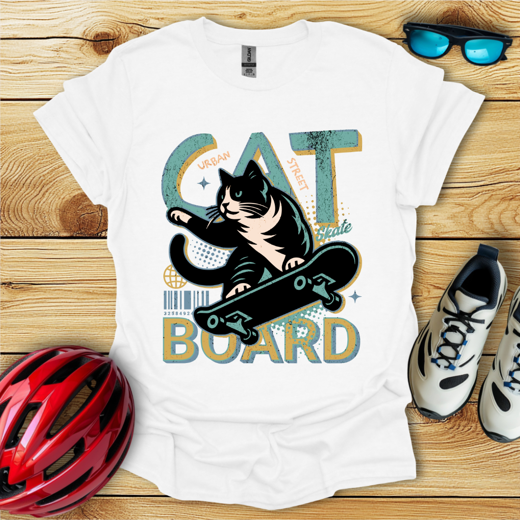 Cat Board Verde Acqua T-Shirt