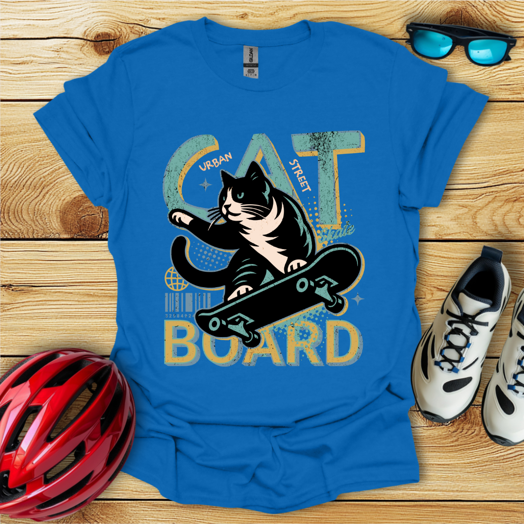 Cat Board Verde Acqua T-Shirt
