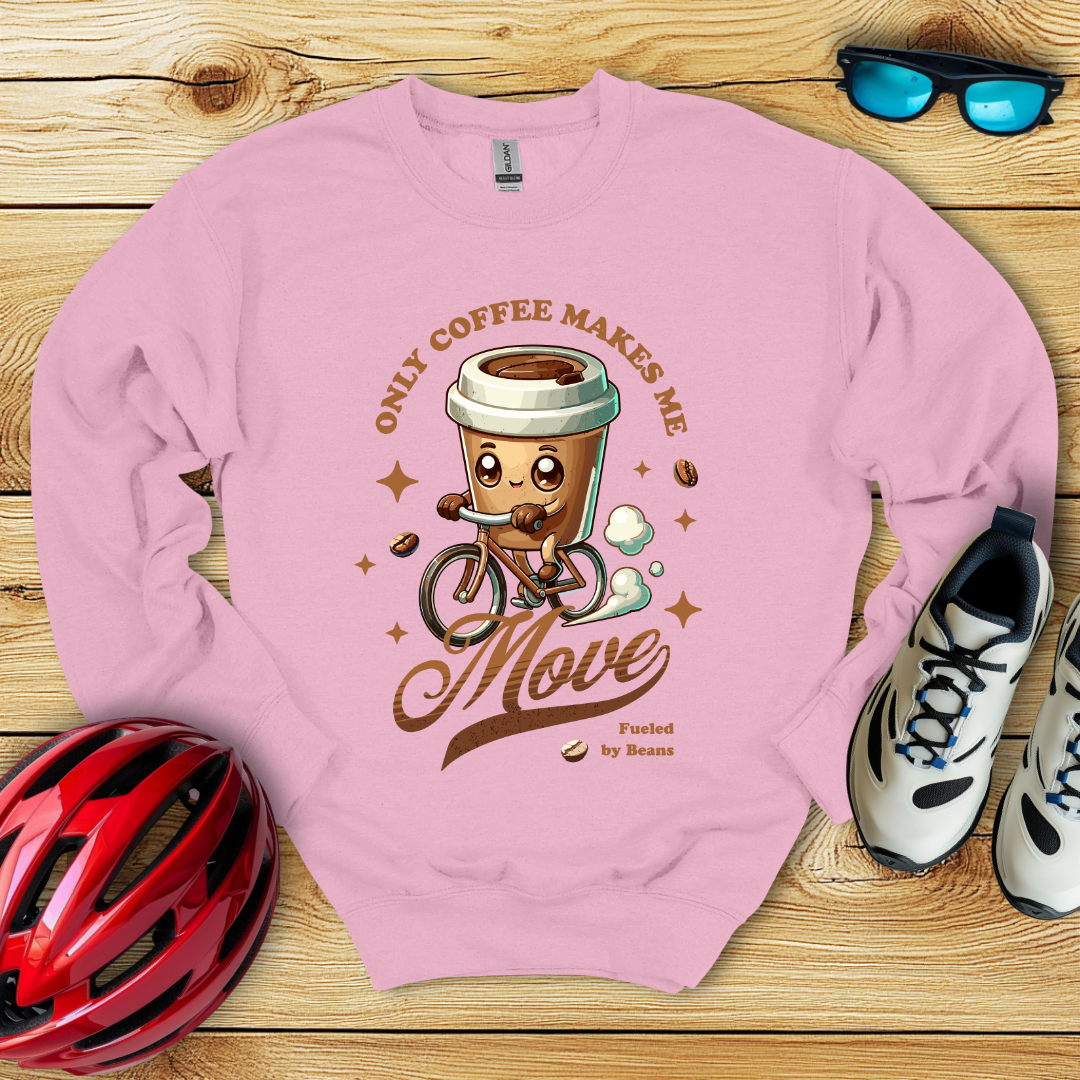 Only Coffee Makes Me Move Felpa