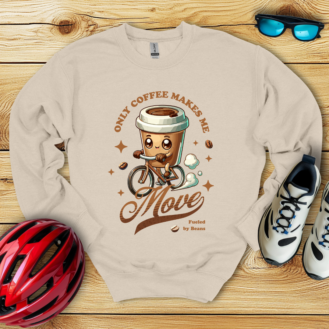 Only Coffee Makes Me Move Felpa
