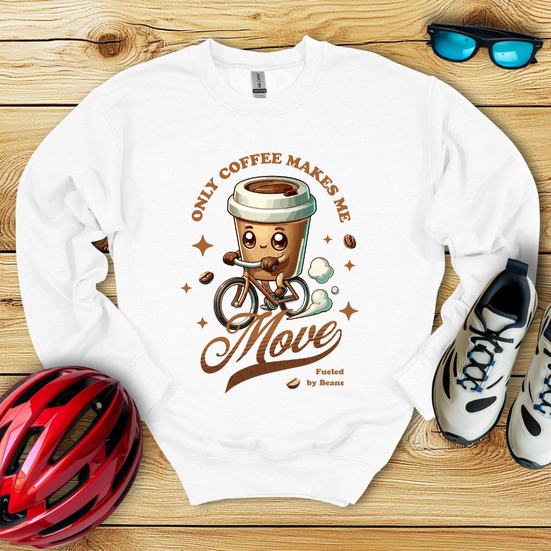 Only Coffee Makes Me Move Felpa