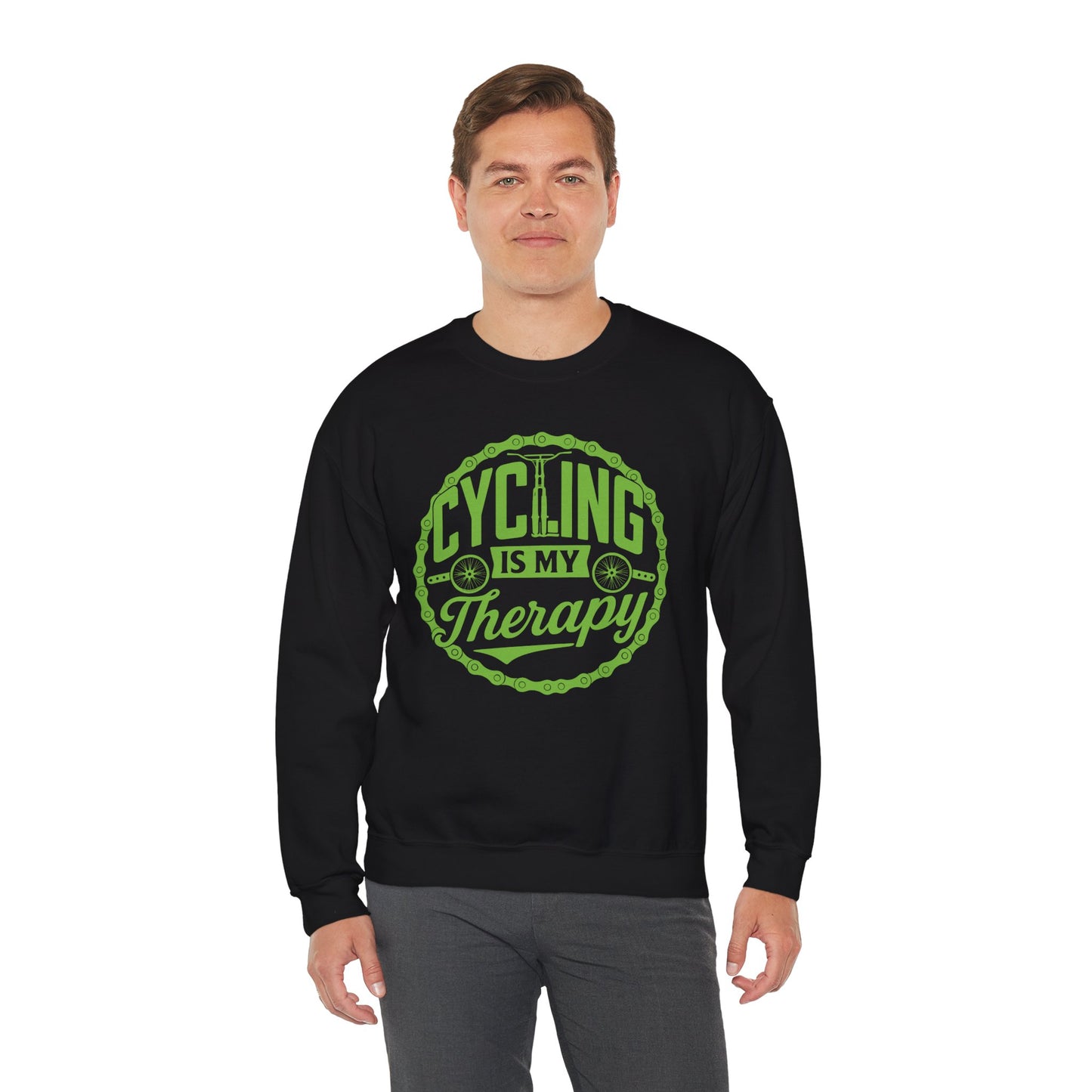 Cycling Is My Therapy Verde Sweatshirt