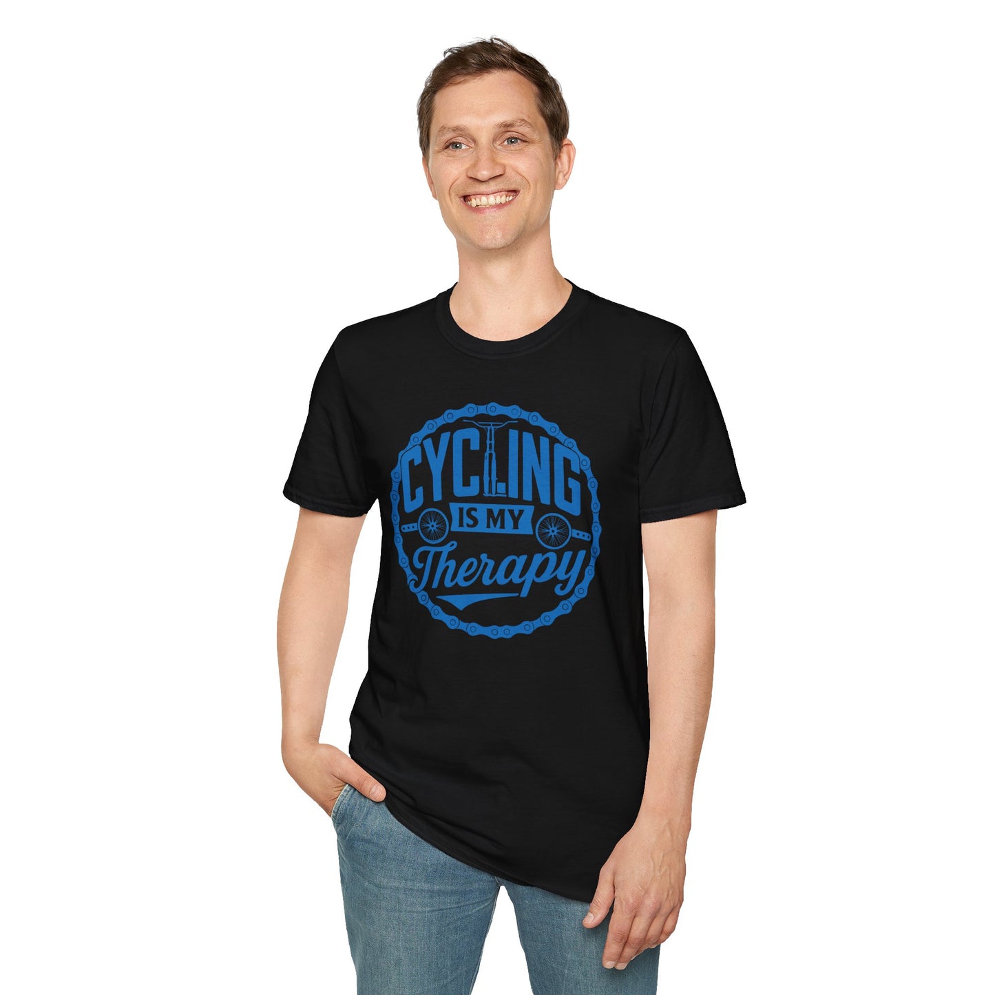 Cycling Is My Therapy Blu T-Shirt