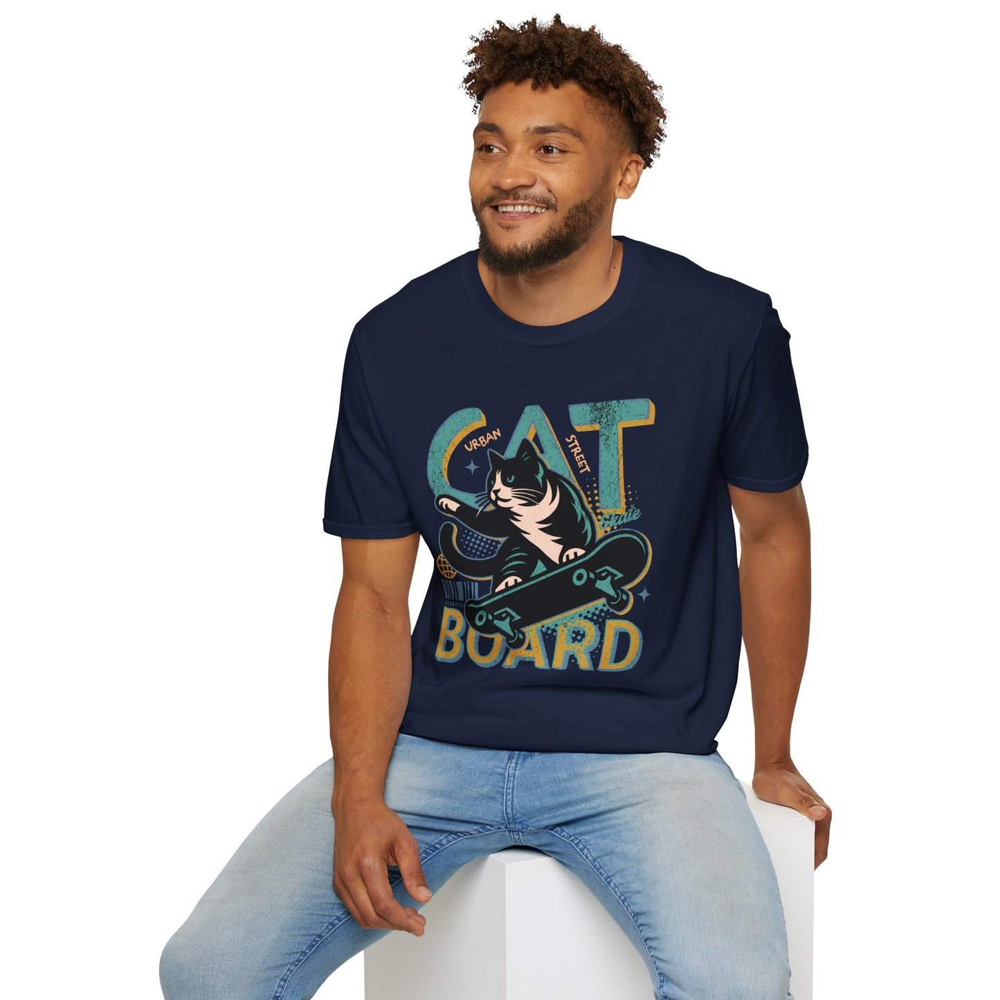 Cat Board Verde Acqua T-Shirt
