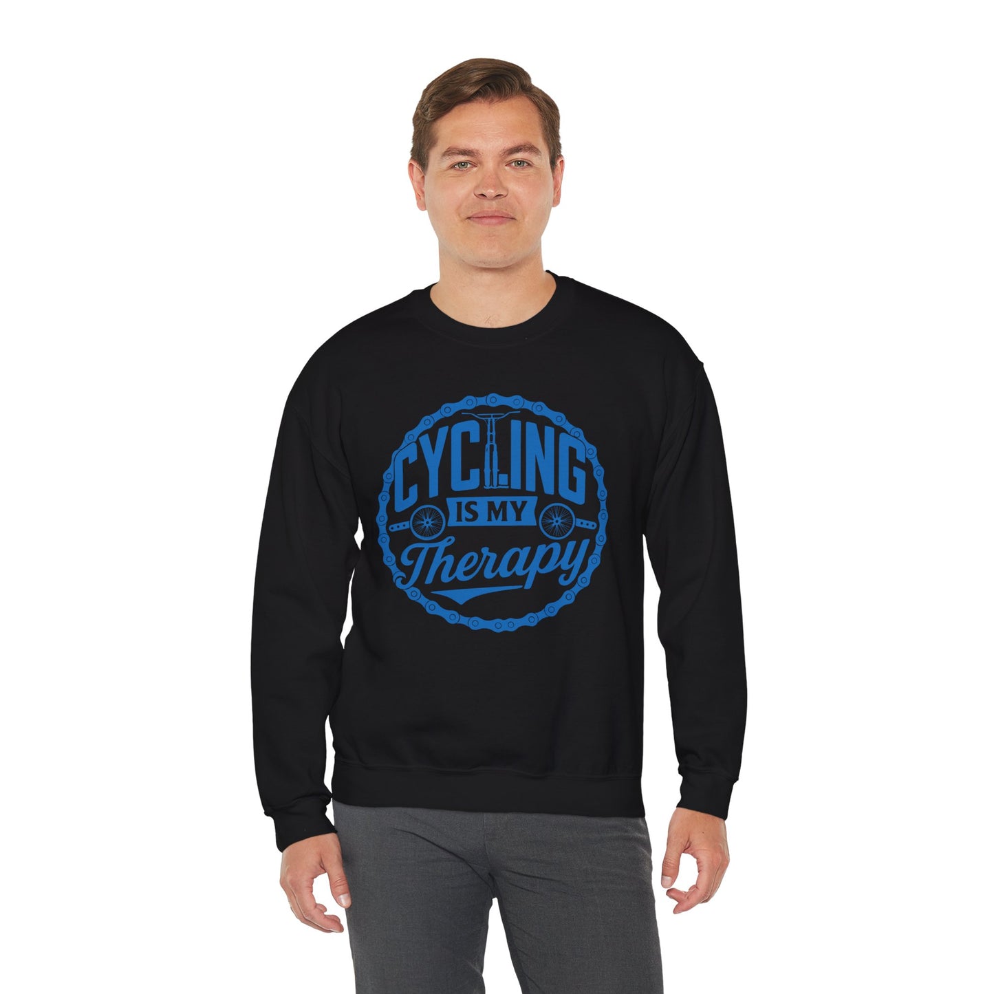 Cycling Is My Therapy Blu Felpa