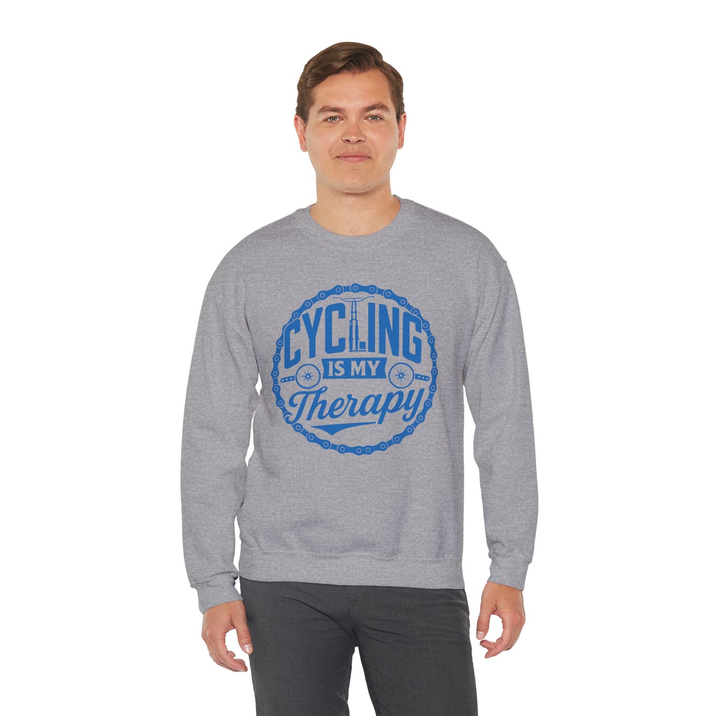 Cycling Is My Therapy Blu Sweatshirt