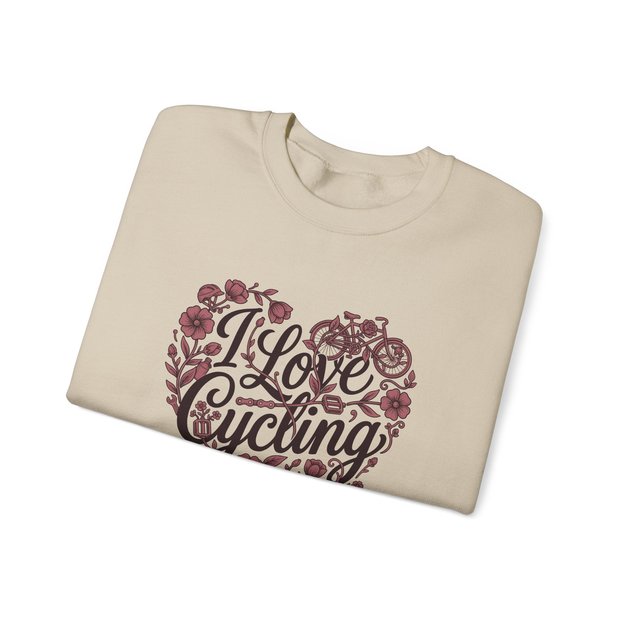 I Love Cycling Heart Sweatshirt