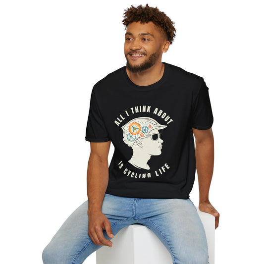 All I Think About Is Cycling Life Colorata T-Shirt