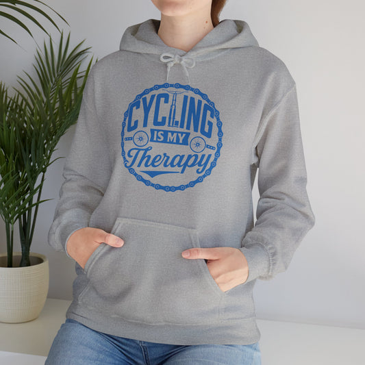 Cycling Is My Therapy Felpa Con Cappuccio