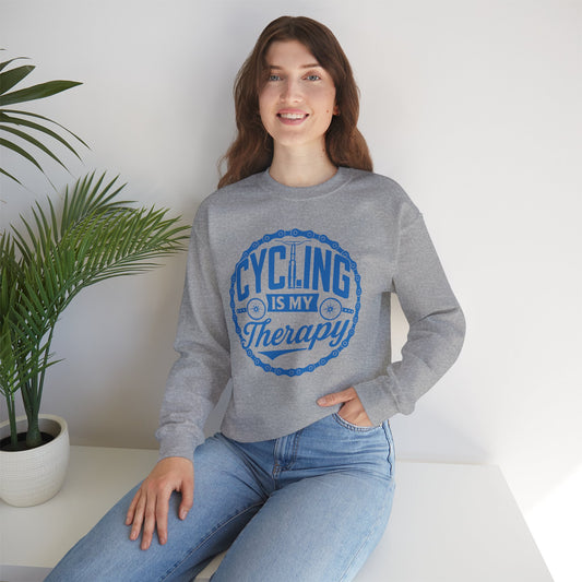 Cycling Is My Therapy Blu Felpa