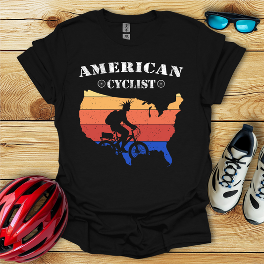 American Cyclist_USA Map T-Shirt