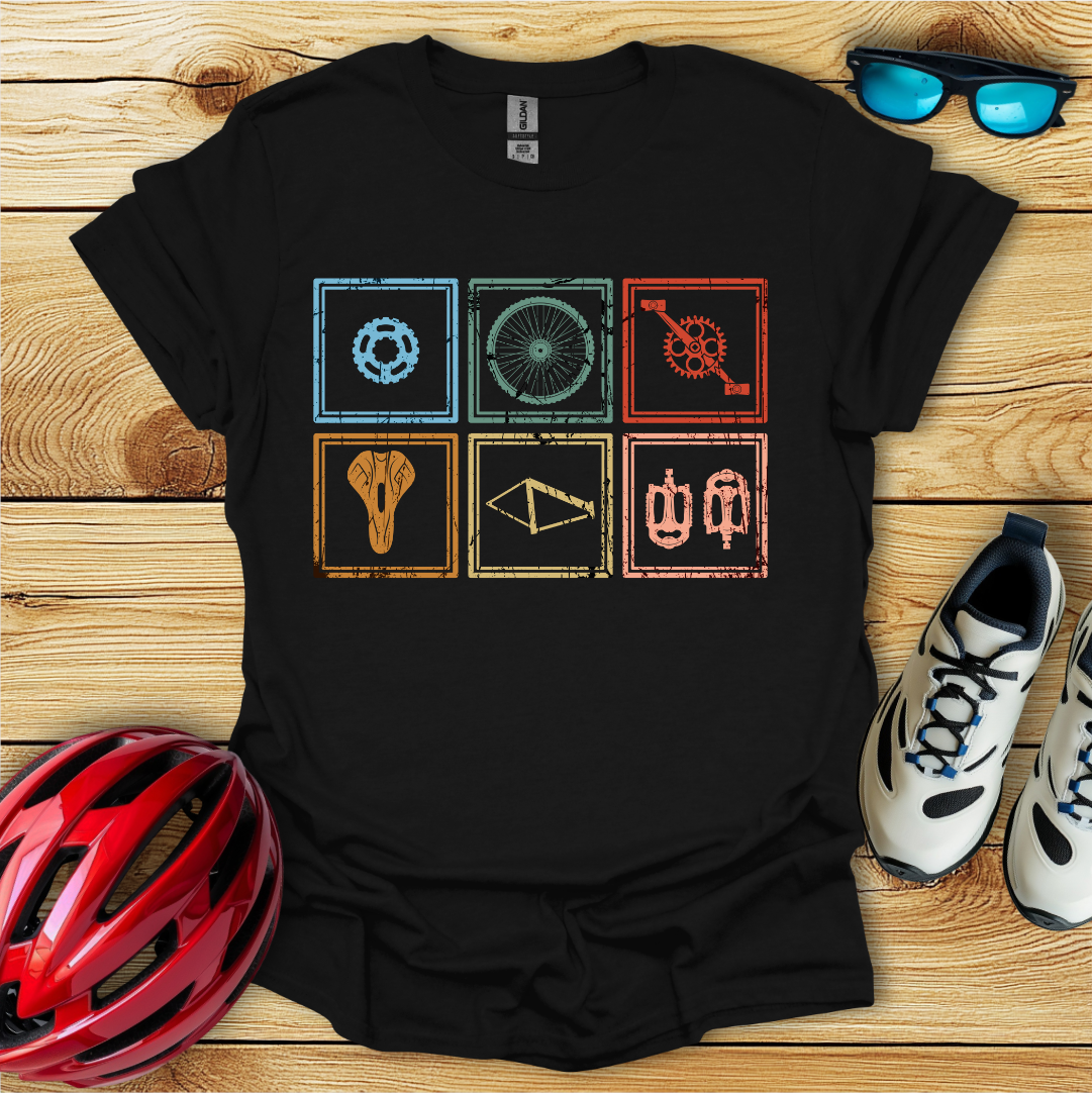 Bicycle Squares_Vintage T-Shirt