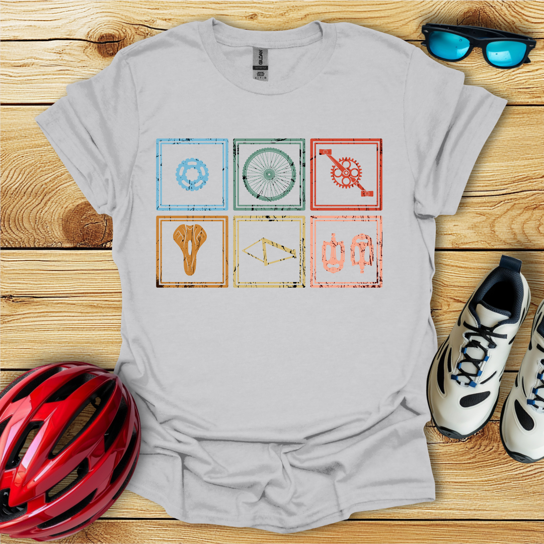 Bicycle Squares_Vintage T-Shirt