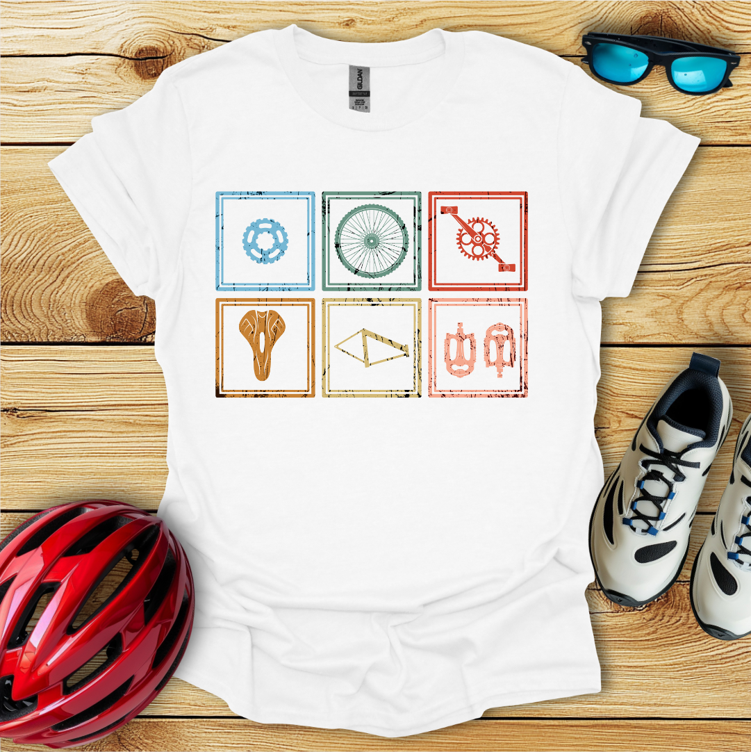 Bicycle Squares_Vintage T-Shirt