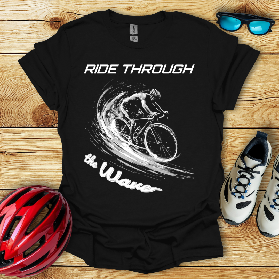 Ride Through The Wave_Black and White T-Shirt