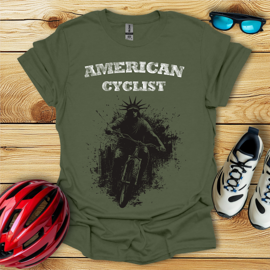 American Cyclist_Statue in The City T-Shirt