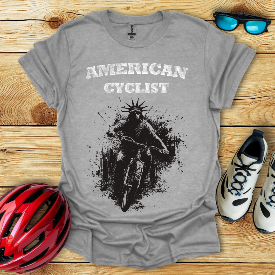 American Cyclist_Statue in The City T-Shirt