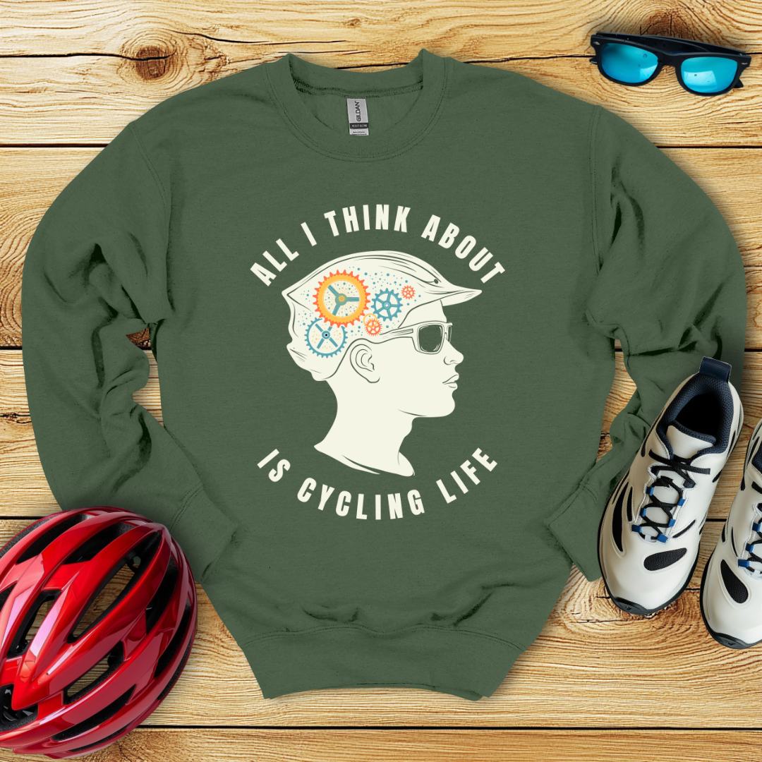 All I Think About Is Cycling Life Colorata Sweatshirt
