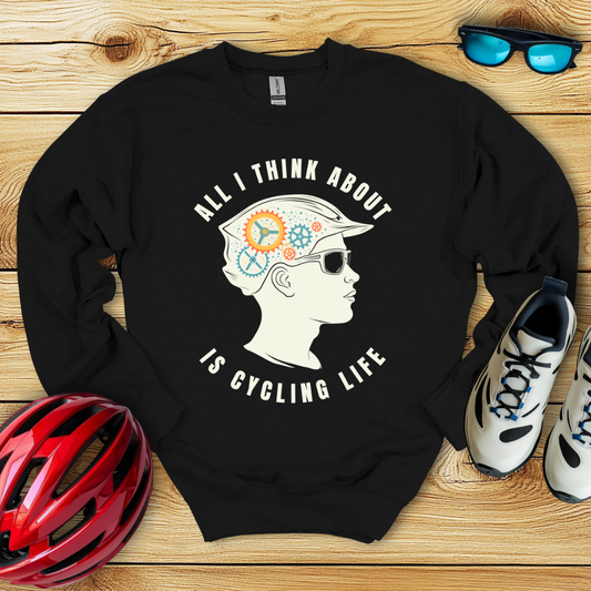 All I Think About Is Cycling Life Colorata Sweatshirt