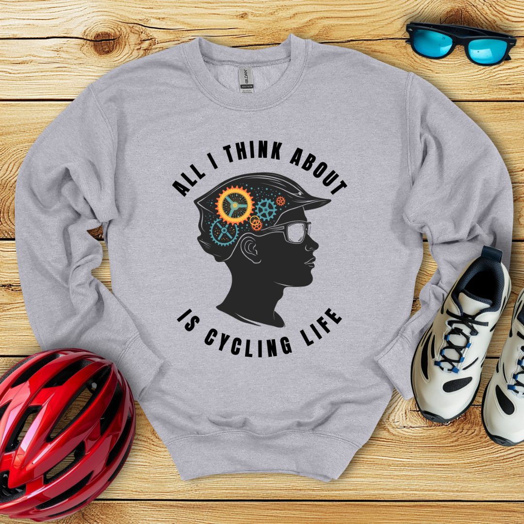 All I Think About Is Cycling Life Colorata Sweatshirt