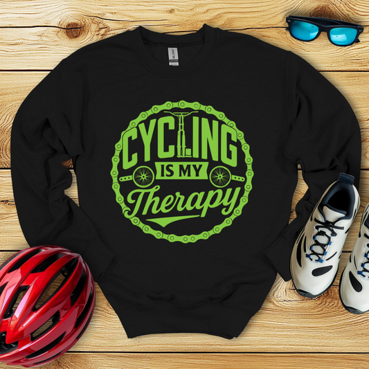 Cycling Is My Therapy Verde Sweatshirt