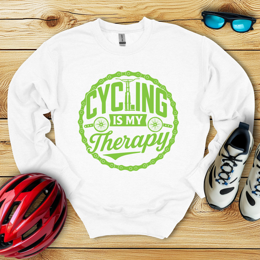 Cycling Is My Therapy Verde Sweatshirt