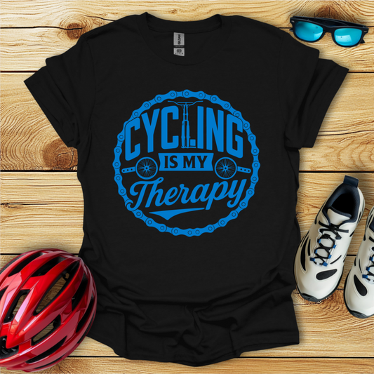 Cycling Is My Therapy Blu T-Shirt