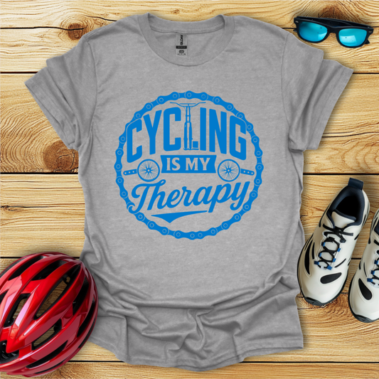 Cycling Is My Therapy Blu T-Shirt
