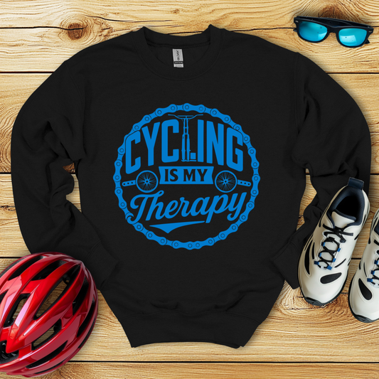 Cycling Is My Therapy Blu Sweatshirt