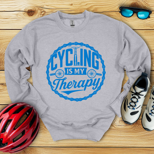 Cycling Is My Therapy Blu Sweatshirt