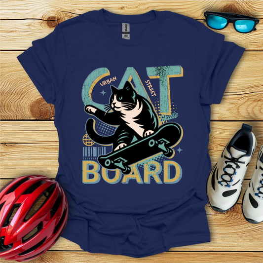 Cat Board Verde Acqua T-Shirt