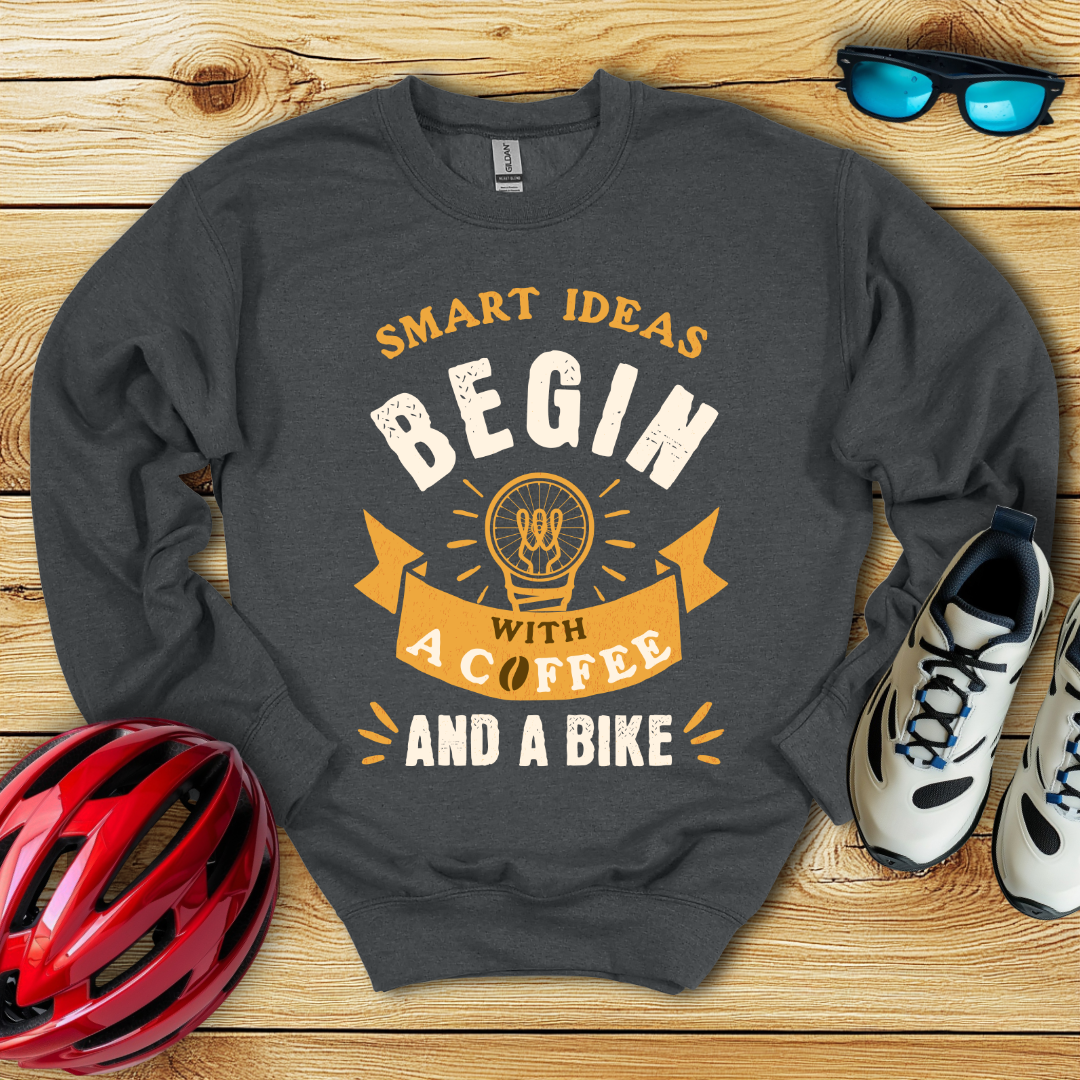 Smart Ideas Begin With A Coffee And A Bike Felpa