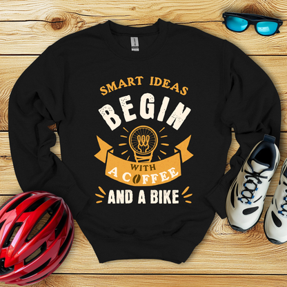 Smart Ideas Begin With A Coffee And A Bike Felpa