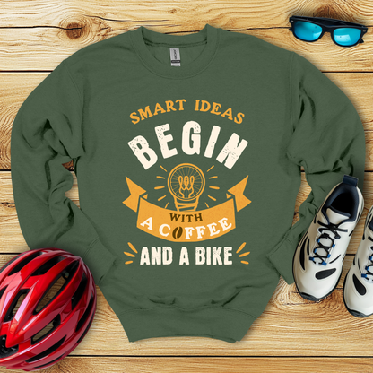 Smart Ideas Begin With A Coffee And A Bike Felpa