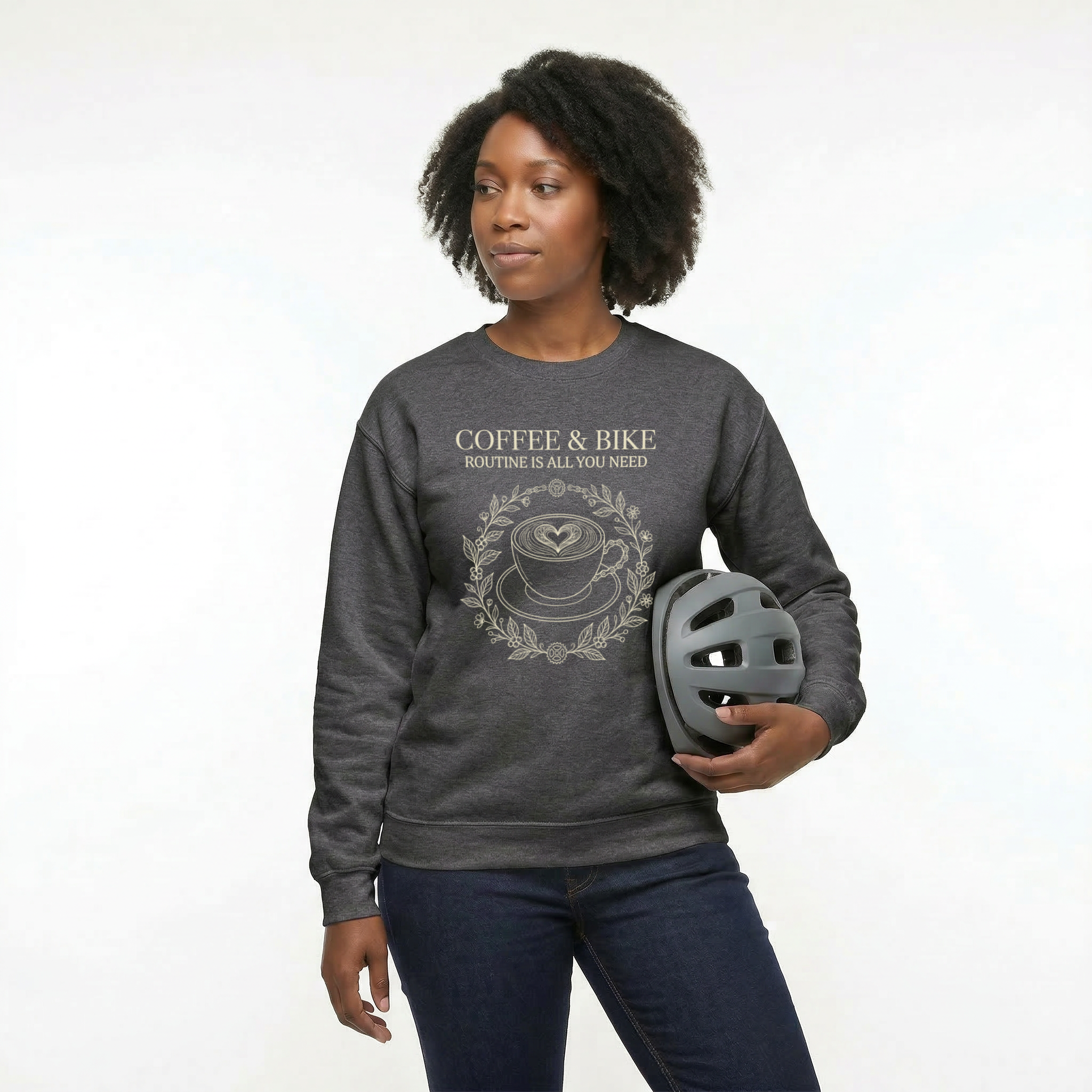 Woman's Coffee & Bike Routine Felpa