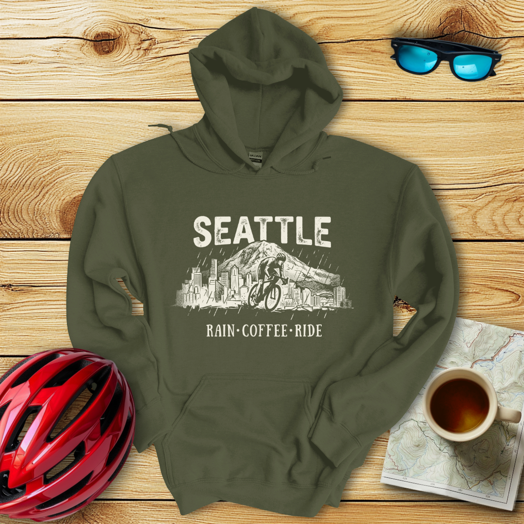 Seattle Rain Coffee Ride Hoodie