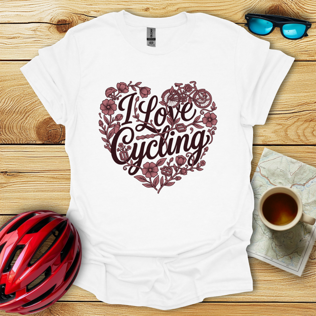 I Love Cycling Heart T-Shirt