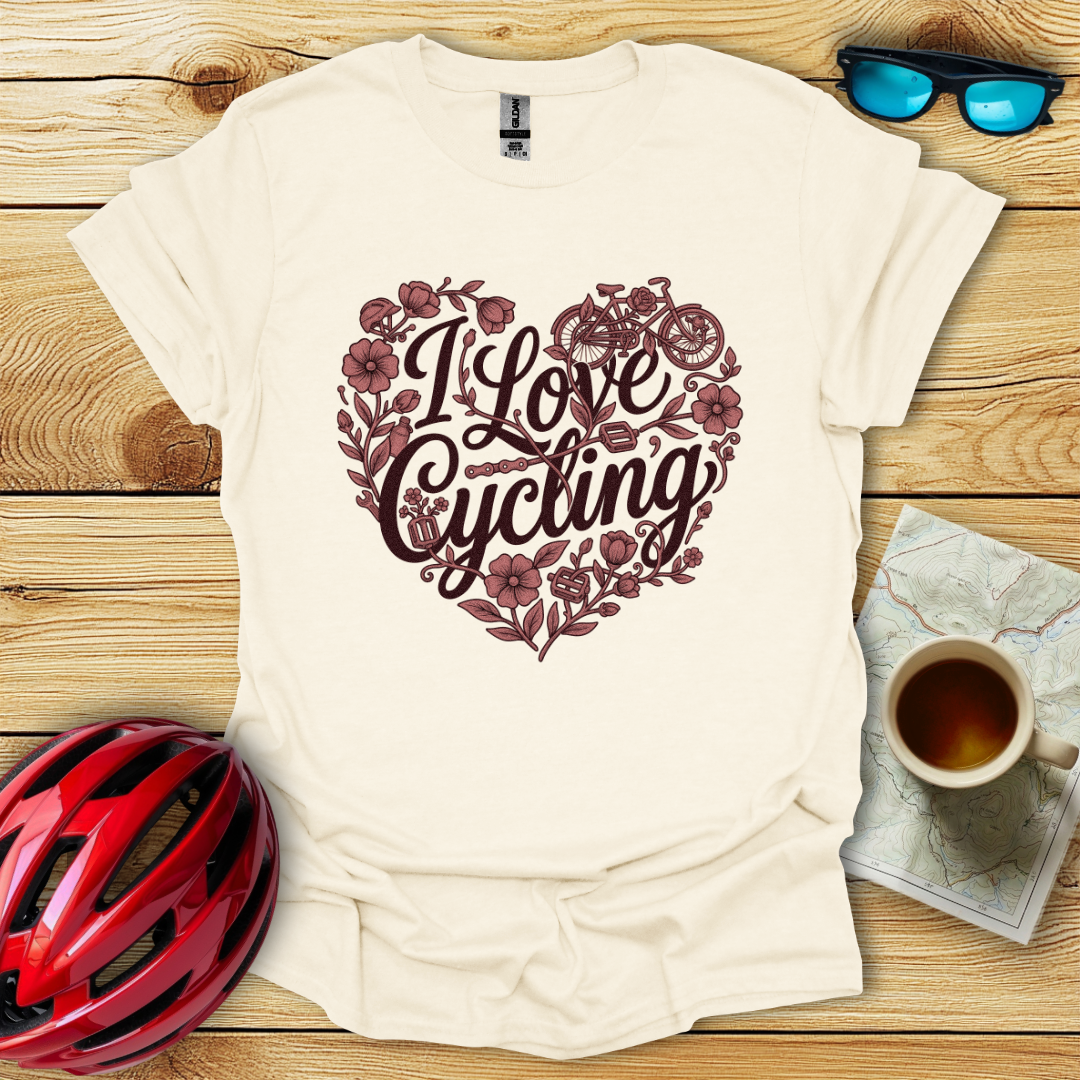 I Love Cycling Heart T-Shirt
