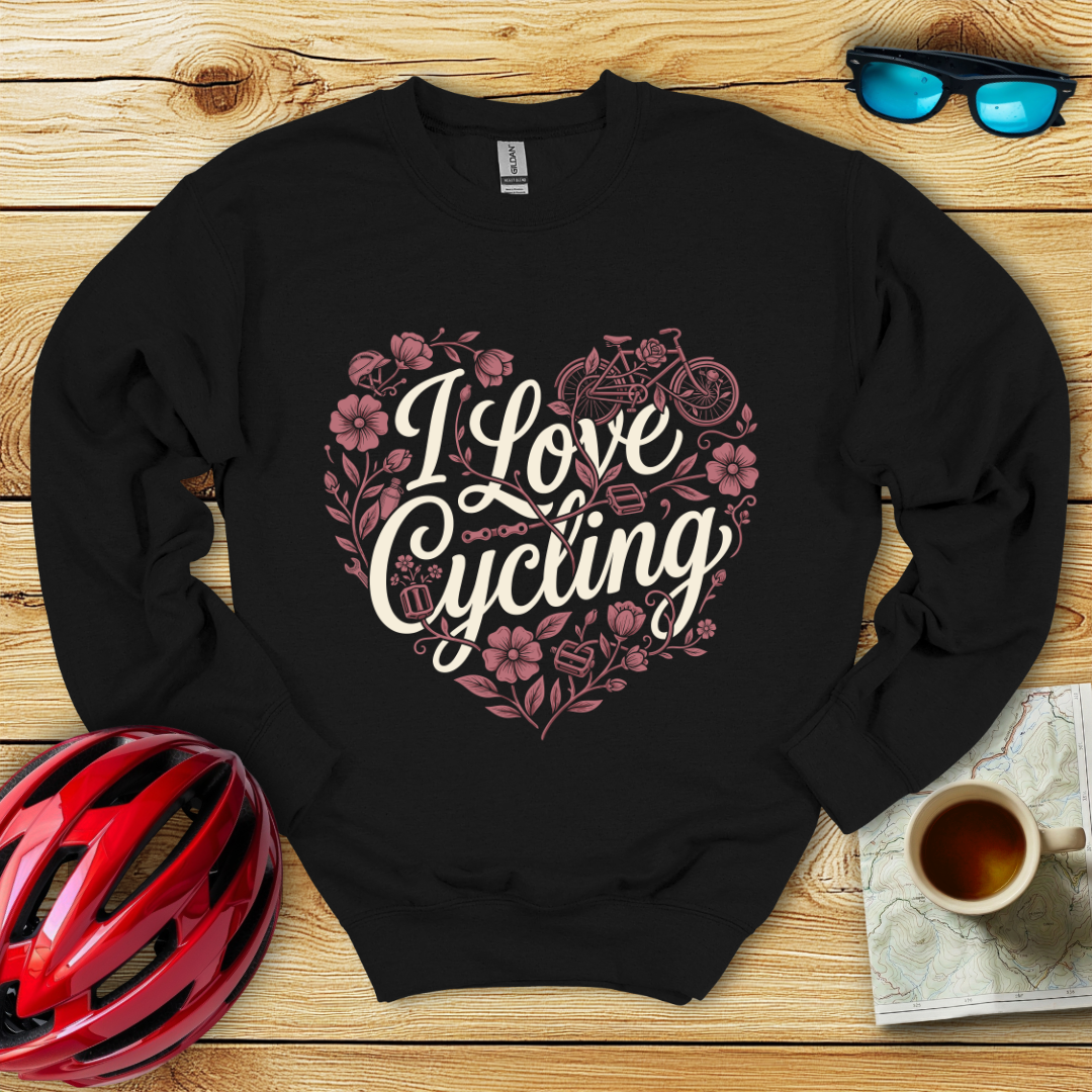 I Love Cycling Heart Felpa