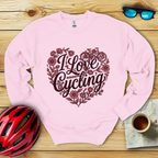 I Love Cycling Heart Sweatshirt