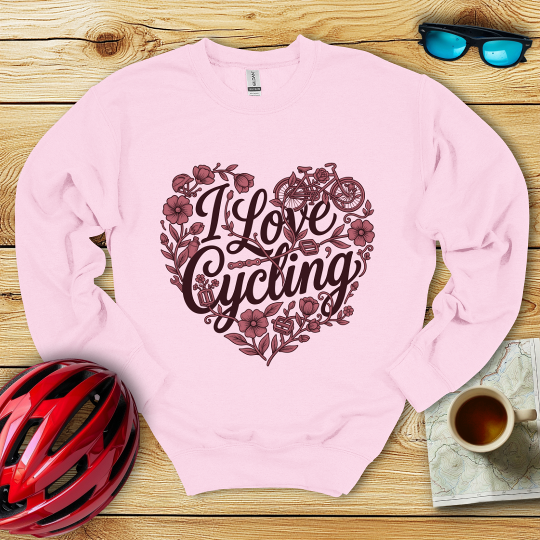 I Love Cycling Heart Felpa